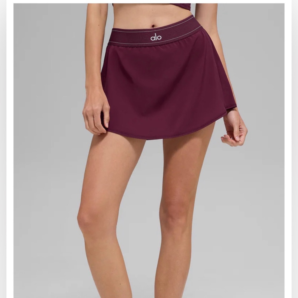 Alo Yoga Burgundy Match Point Tennis Skirt